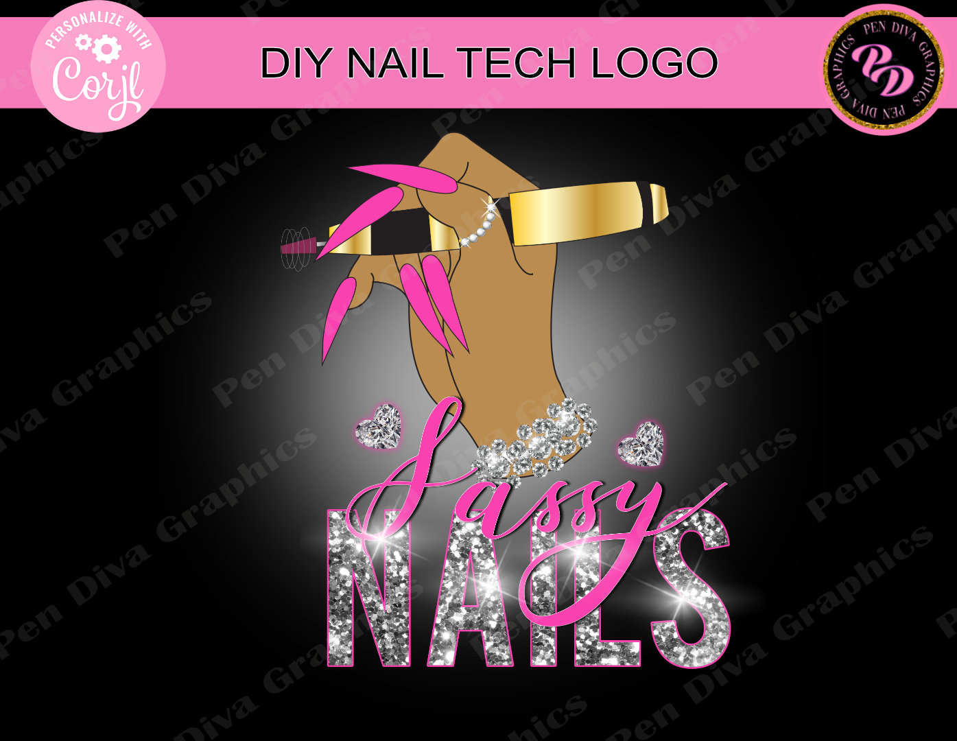 Nail Logo Design Nail Tech Logo Nail Technician Logo Nail Etsy