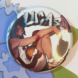 Lucas - basketbalwolfjongen - metalen knoopspeld aan de achterkant