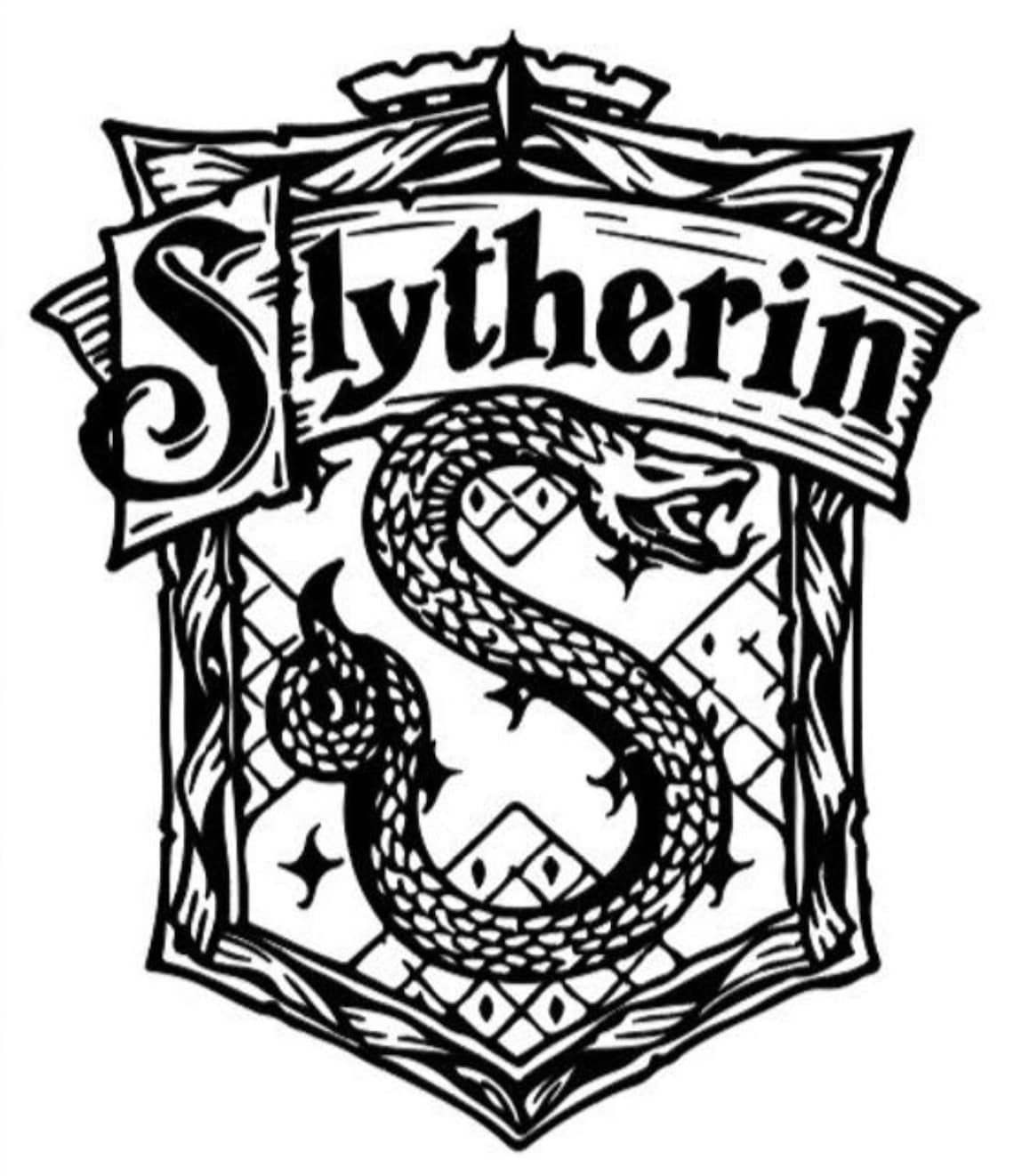 Harry Potter Slytherin House Crest vinyl wall art decal | Etsy