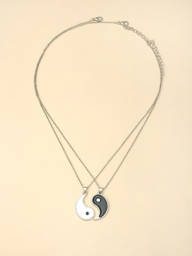 Two piece yin and yang necklaces Etsy