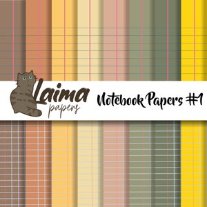 Printable Notebook Paper in Digital Format, Back to School Stationery Writing Paper and Graph Paper, Instant Download Scrapbooking Paper