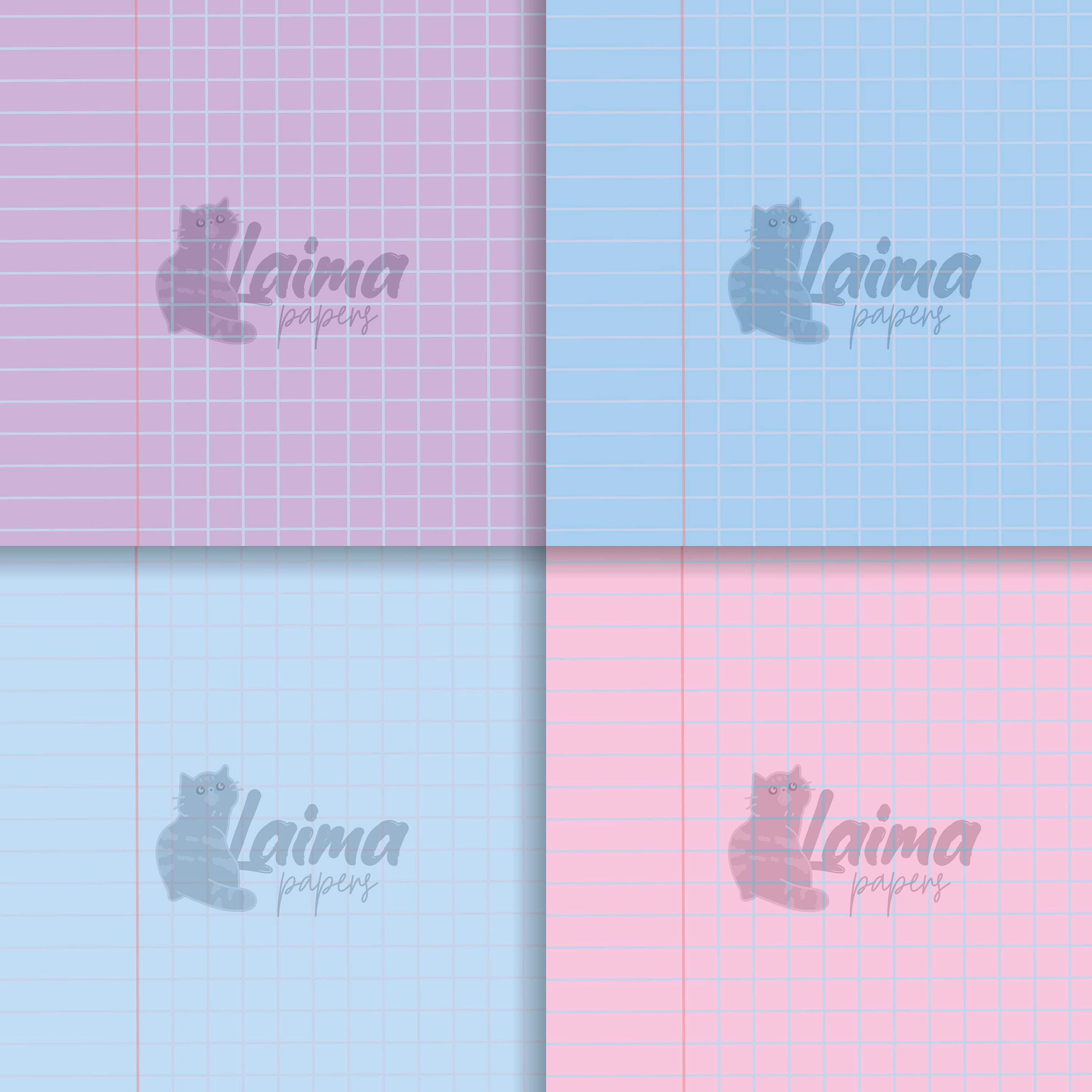 Colorful Notebook Paper in Digital Format, Back to School Stationery ...