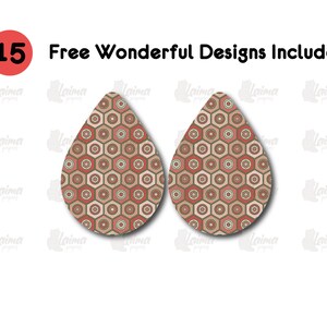 Retro Print Digital Sublimation Earring Designs Template PNG, Instant Digital Download, Earring Blanks Design, Printable ES96