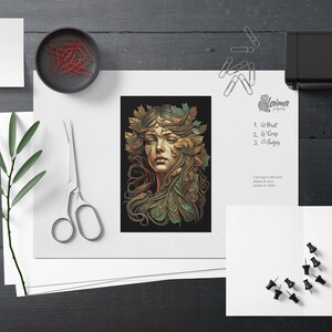 Cartão de exibição de brincos para impressão inspirado na Art Nouveau encantador