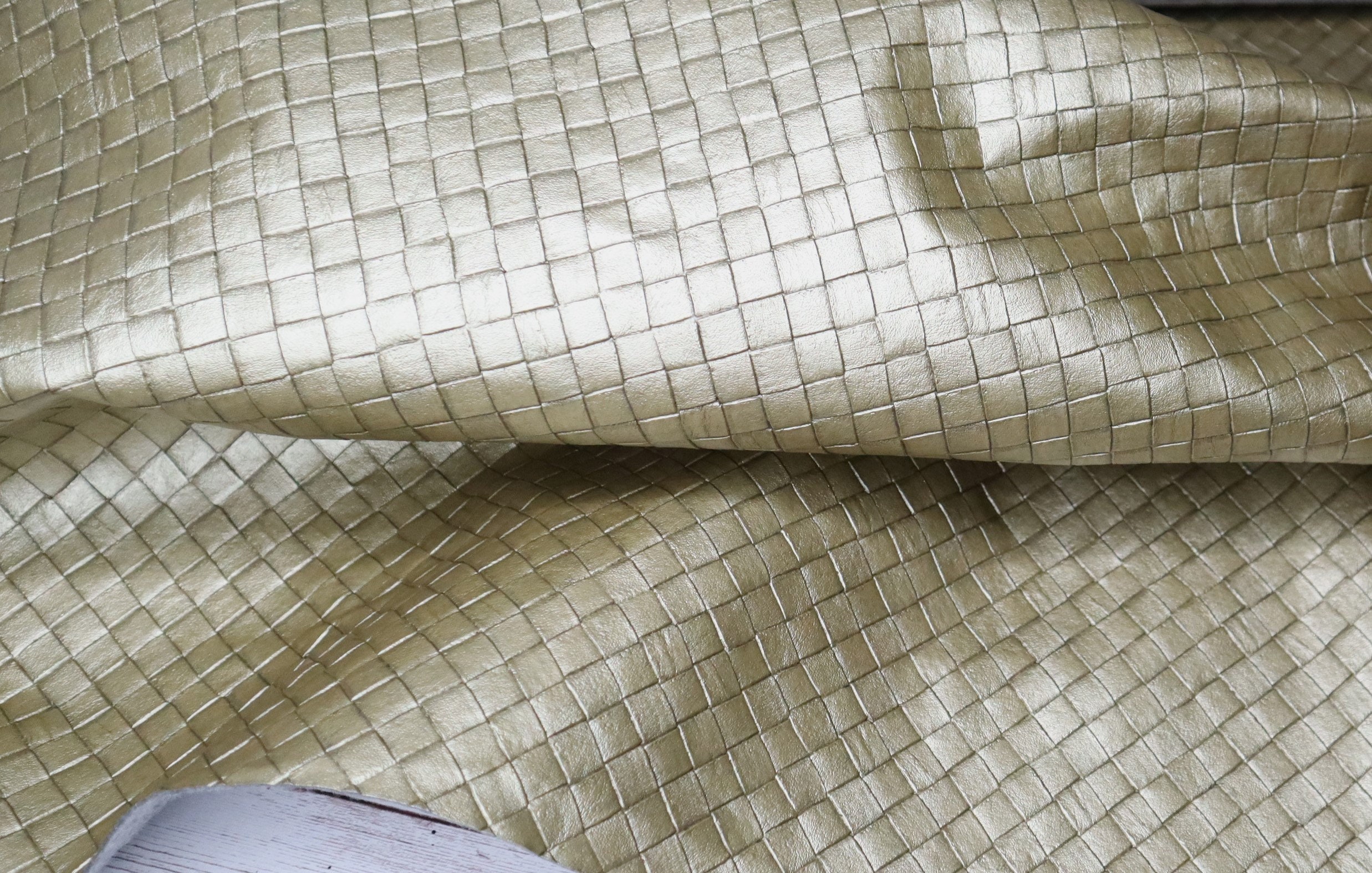 Gold Basketweave Faux Leather Fabric Sheet Vegan Leather - Etsy