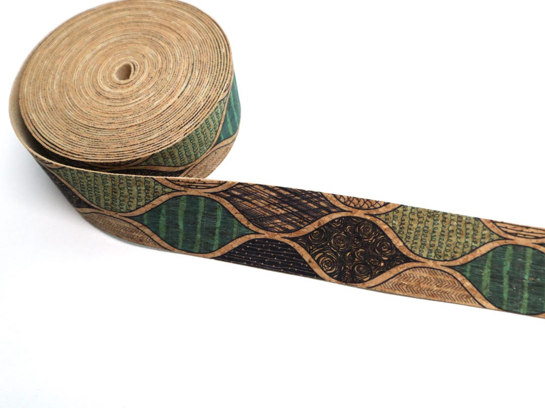 Cork Ribbon by the Yard - Moroccan Waves - Etsy
