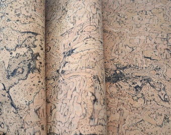 Cork Fabric Sheet - Earthy Marble