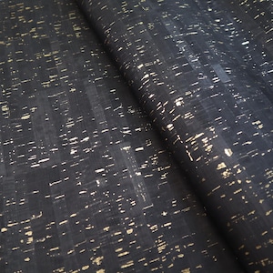 Cork Fabric Roll - Obsidian Gold