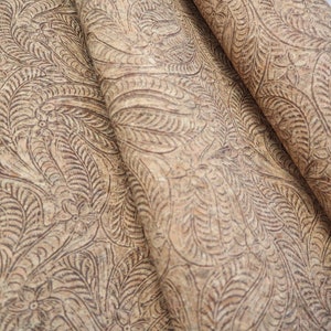 Cork Fabric Sheet - Embossed Paisley