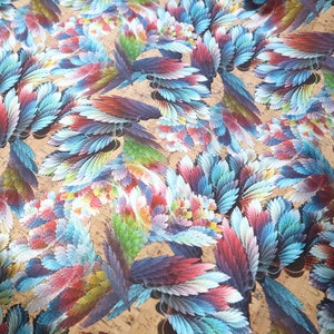 LITE Cork Fabric Roll - Shimmer Feathers