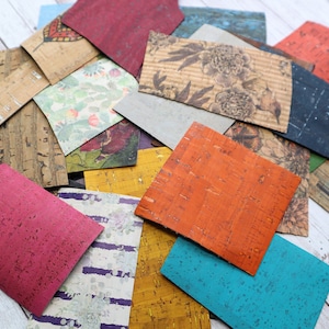 Prints & Solids Cork Fabric Scrap Pack