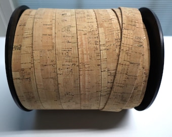 Flat Cork Cord by the Yard - Rustic Natural