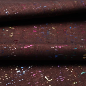 Cork Fabric Roll 18" x 36" - Dark Chocolate Rainbow