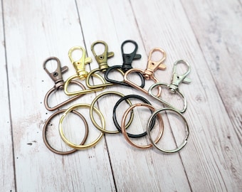 1" Lobster Clasp Swivel Key split ring 10 pack