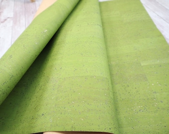 Cork Fabric Sheet - Refined Lime
