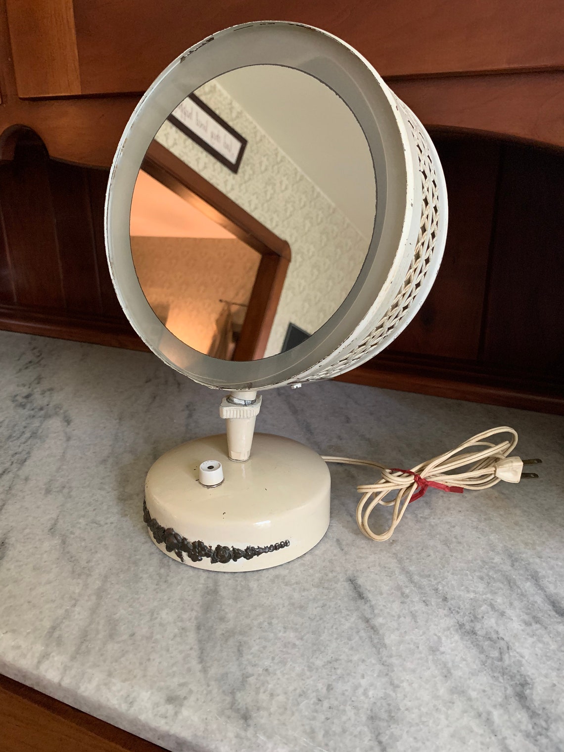 Vintage Lighted Makeup Mirror Retro Vanity Mirror Make Up Etsy