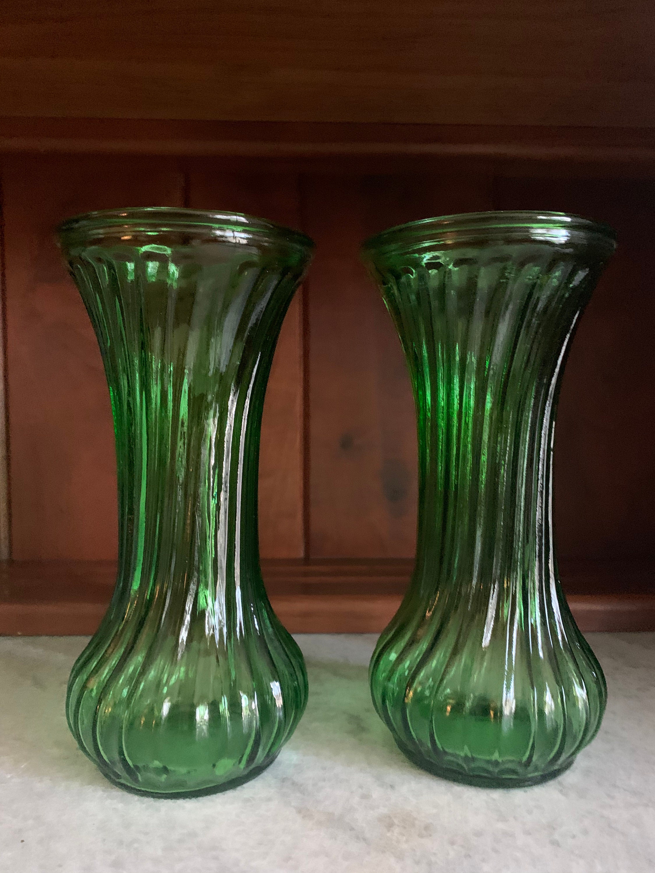 Vases en verre vert vintage Assorti paire de vases verts Etsy Canada