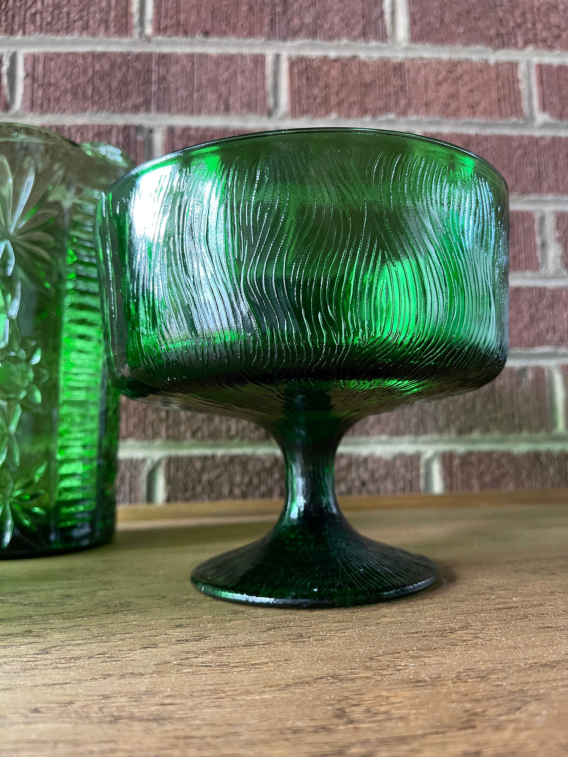 Vintage Green Glass Vases Vintage Green Glass Etsy