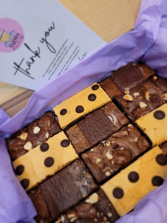 Luxury Homemade Brownie Box X12 Brownies by Post Etsy UK