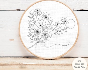 Floral Embroidery Pattern: Woodland Flowers Design (PDF Pattern)