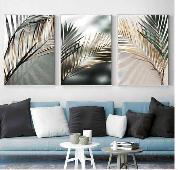 Golden Palm Wall Art Print Canvas Wall Art Botanic Wall Art | Etsy