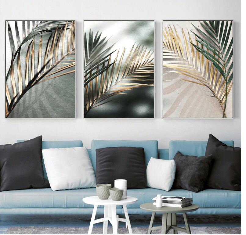 Golden Palm Wall Art Print Canvas Wall Art Botanic Wall Art - Etsy