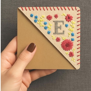 Personalized Embroidered Corner Bookmark for Her,A to Z Letters Handmade Bookmark Gift for Book Lovers, Four Seasons Party Favors,Mom Gifts