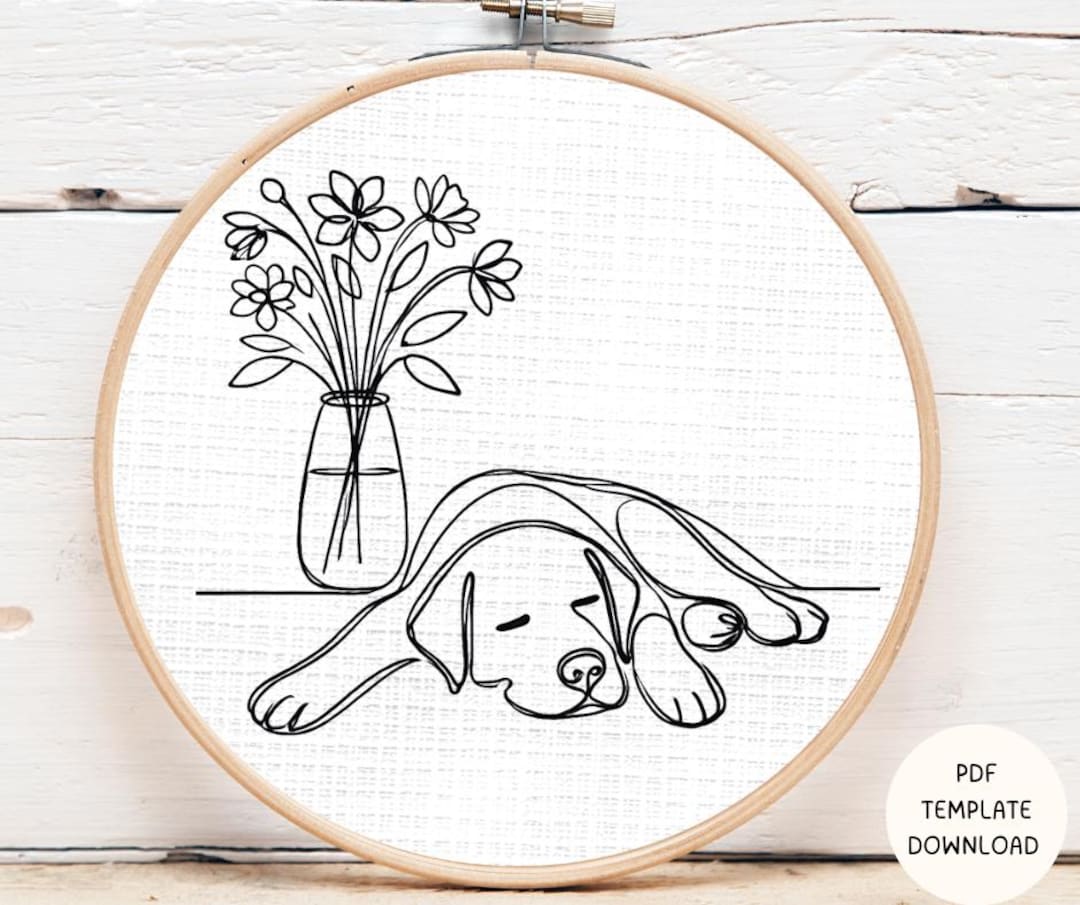 Lab Wmbroidery Pattern Labrador Dog Embroidery Pattern: Beginner Pet Design (PDF Pattern) - Etsy