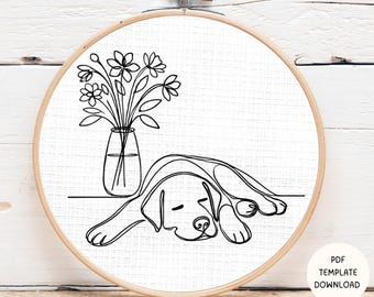 Labrador Dog Embroidery Pattern: Beginner Pet Design (PDF Pattern)