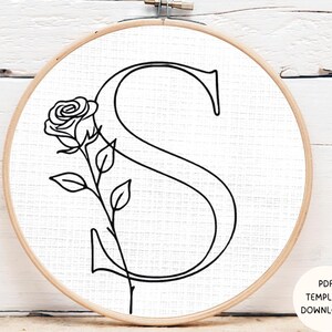 Embroidery Pattern pdf, LETTER  Pattern,ALPHABET Embroidery patterns ,digital embroidery,Instant Download,Beginner Embroidery Download,DE15