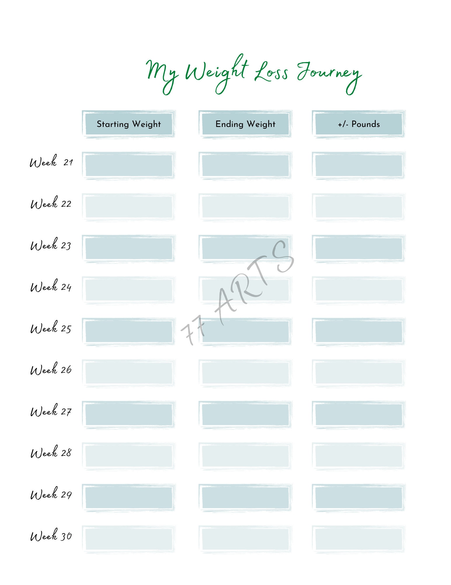 Weight Loss Journal. Printable Digital Weight Loss Journal. Etsy