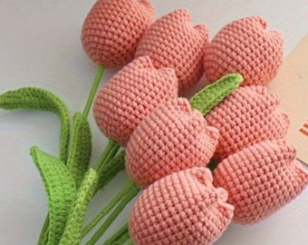 crochet flower, artificial flowers, Tulips Flowers Knitted, crochet flowers bouquet, tulip crochet flowers, artificial flowers arrangements,