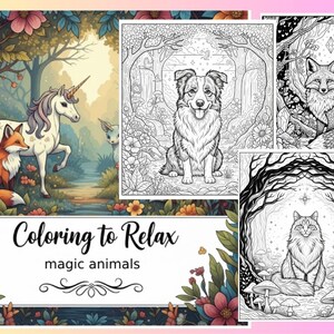 Fantasy Animal Coloring Pages: Relaxing Illustrations (DINA4 Digital Download)