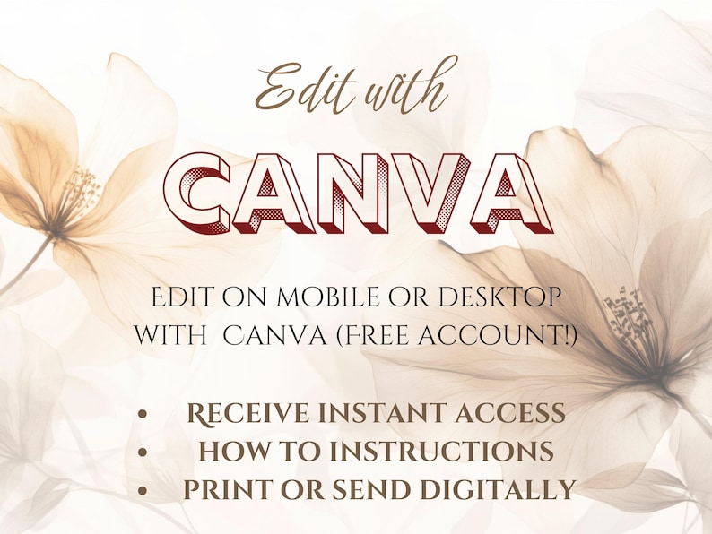 May include: An image with the text "Edit with CANVA" in a stylized font. The image also includes the text "EDIT ON MOBILE OR DESKTOP WITH CANVA (FREE ACCOUNT!)" and bullet points with additional information.