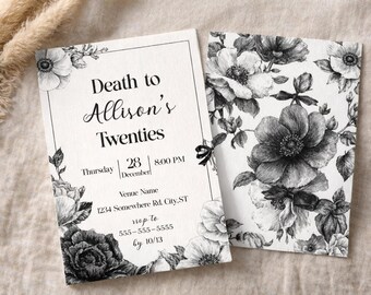 RIP to my 20s Birthday Invitation Editable Canva Template, Death to my Twenties Invite, 30th Birthday Party Funeral to my Youth Bday