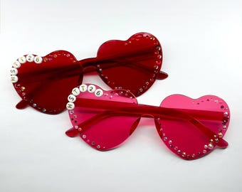 Personalised Harry Styles HSTT26 Rhinestone concert Heart Glasses