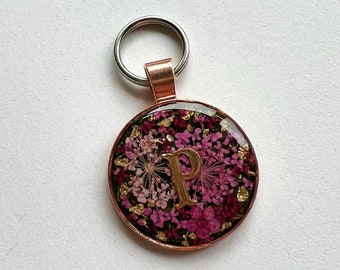 Cherry Blossom Floral Resin Pet Tag / Keyring / Dog Tag