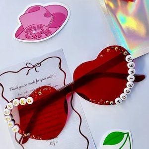 Personalised Harry Styles Rhinestone concert Heart Glasses image 4