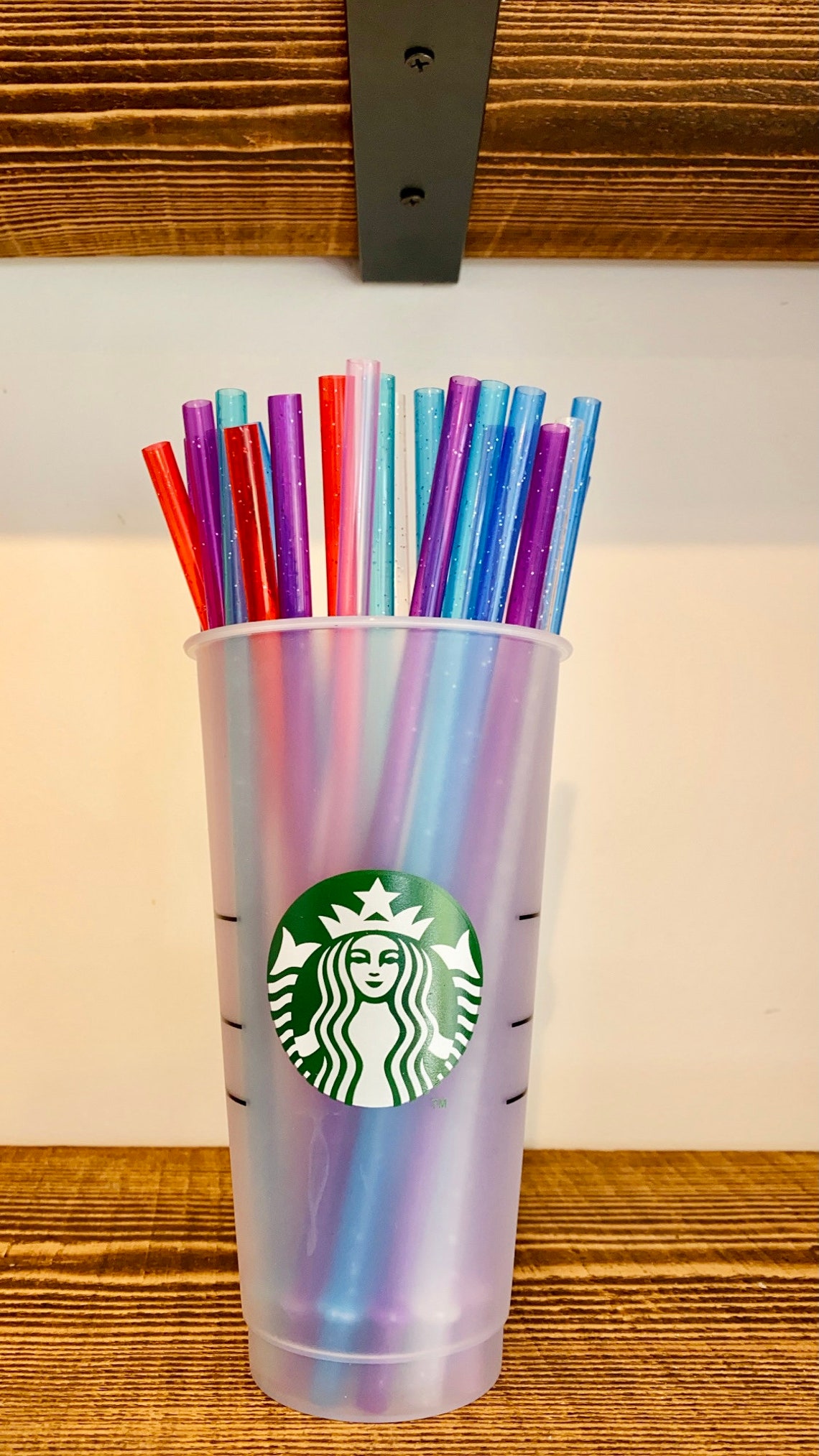 Glittery straws for Starbucks cup Etsy