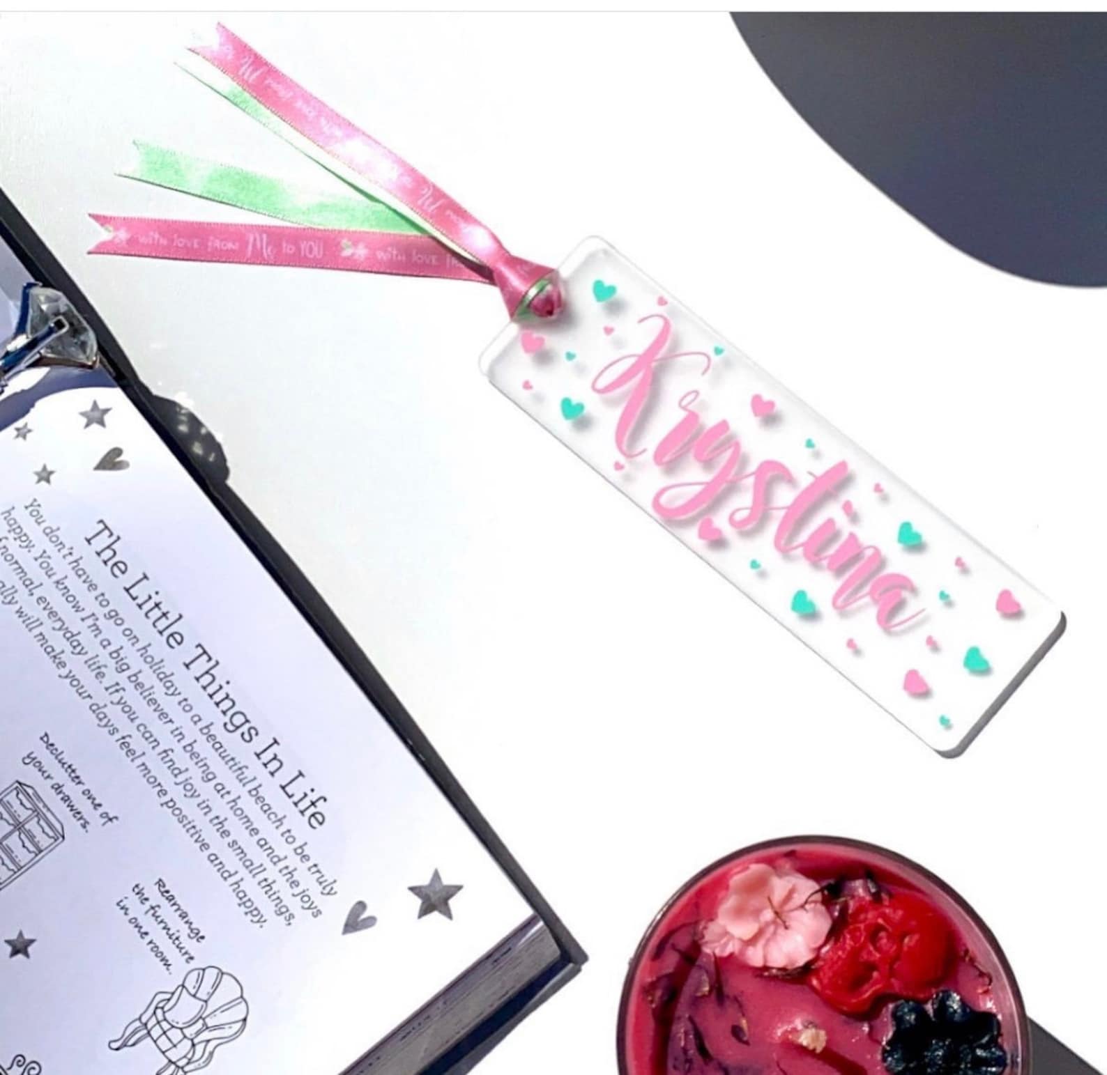 Personalised acrylic bookmark handmade gift personalised Etsy