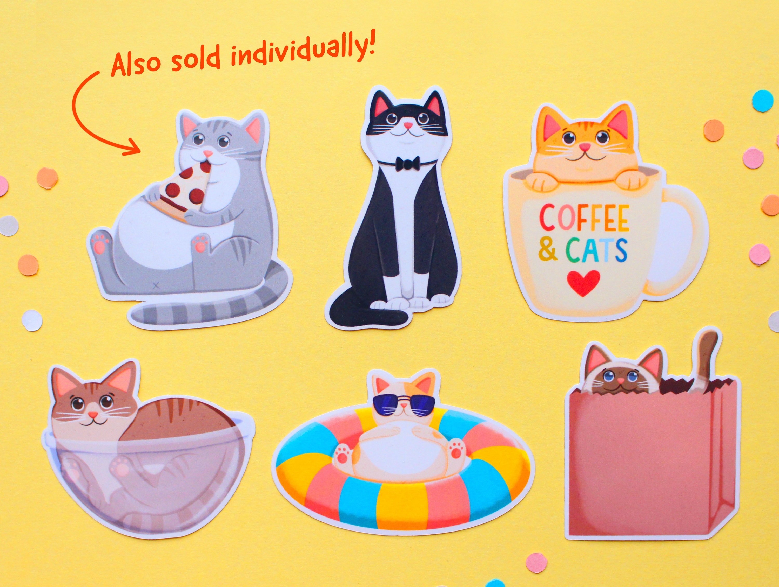 Cute Cat Sticker Pack Series 2 Cute Animal Sticker Laptop | Etsy