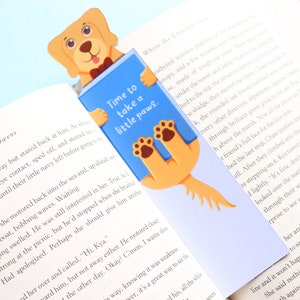 Handmade Cute Dog Bookmark Golden Retriever Book Lovers, Glossy Bookmarks Dog Lover Gift, Bookworm Gift, Birthday Gift image 3