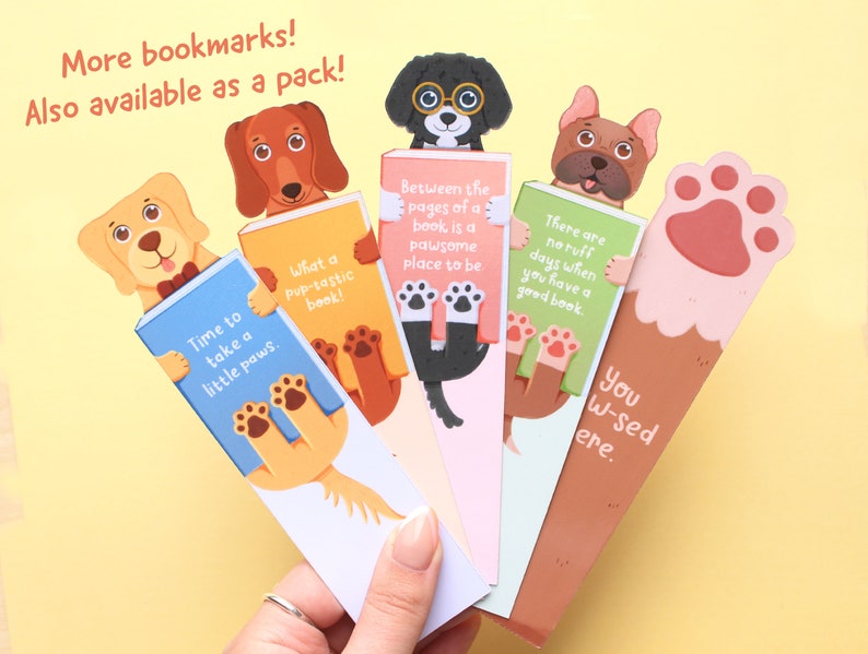 Handmade Cute Dog Bookmark Golden Retriever Book Lovers, Glossy Bookmarks Dog Lover Gift, Bookworm Gift, Birthday Gift image 7