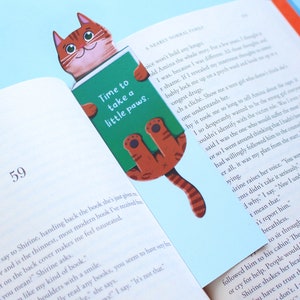 Handmade Cute Cat Bookmark Bengal Cat Book Lovers, Glossy Bookmarks Cat Lover Gift, Bookworm Gift, Birthday Gift image 3