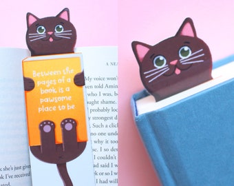 Handmade Cute Cat Bookmark - Brown Tabby Cat | Book Lovers, Glossy Bookmarks | Cat Lover Gift, Bookworm Gift, Birthday Gift