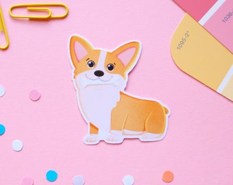 Autocollant de chien mignon - Corgi | Autocollant animal mignon | Autocollant pour ordinateur portable | Journalisation, planificateur | Cadeau d'amant de chien