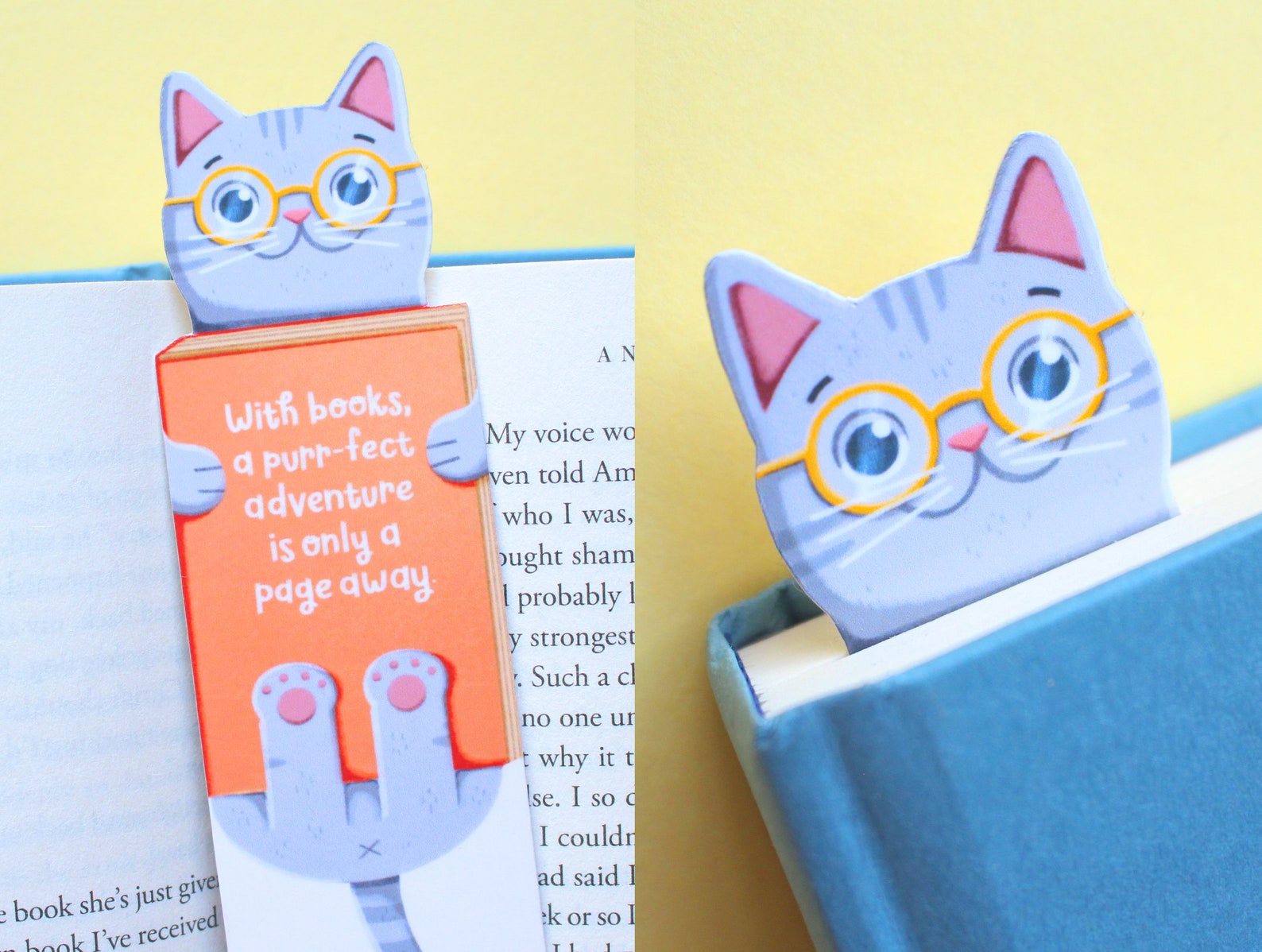 Handmade Cute Cat Bookmark Set 5 Bookmarks Book Lovers Etsy UK