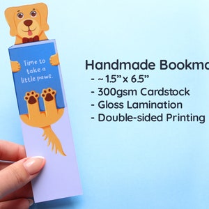 Handmade Cute Dog Bookmark Golden Retriever Book Lovers, Glossy Bookmarks Dog Lover Gift, Bookworm Gift, Birthday Gift image 6