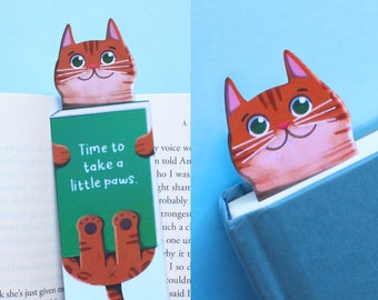 Marque-page de chat mignon fait à la main - chat du Bengale | Amateurs de livres, signets glacés | Cadeau d'amant de chat, cadeau de rat de bibliothèque, cadeau d'anniversaire