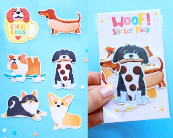 Cute Dog Sticker Pack  | Cute Animal Sticker | Laptop Sticker | Journaling, Planner, Dog Lover Gift